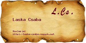 Laska Csaba névjegykártya